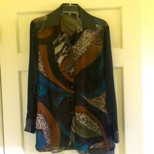 Mishca women’s L animal print blouse